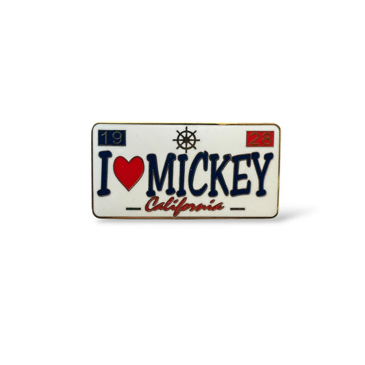 I Love Mickey California License Plate Fantasy Pin