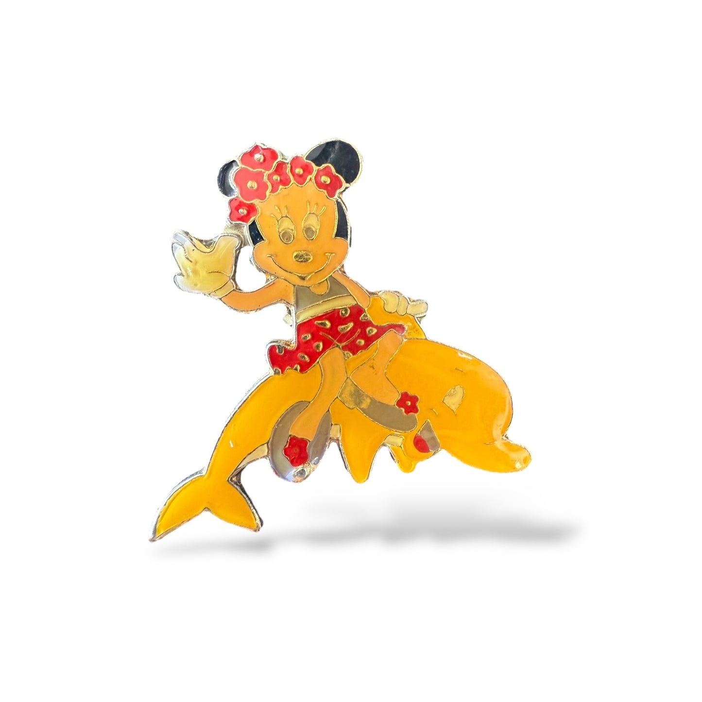 Disney Parks Minnie Waving and Riding a Dolphin Pin