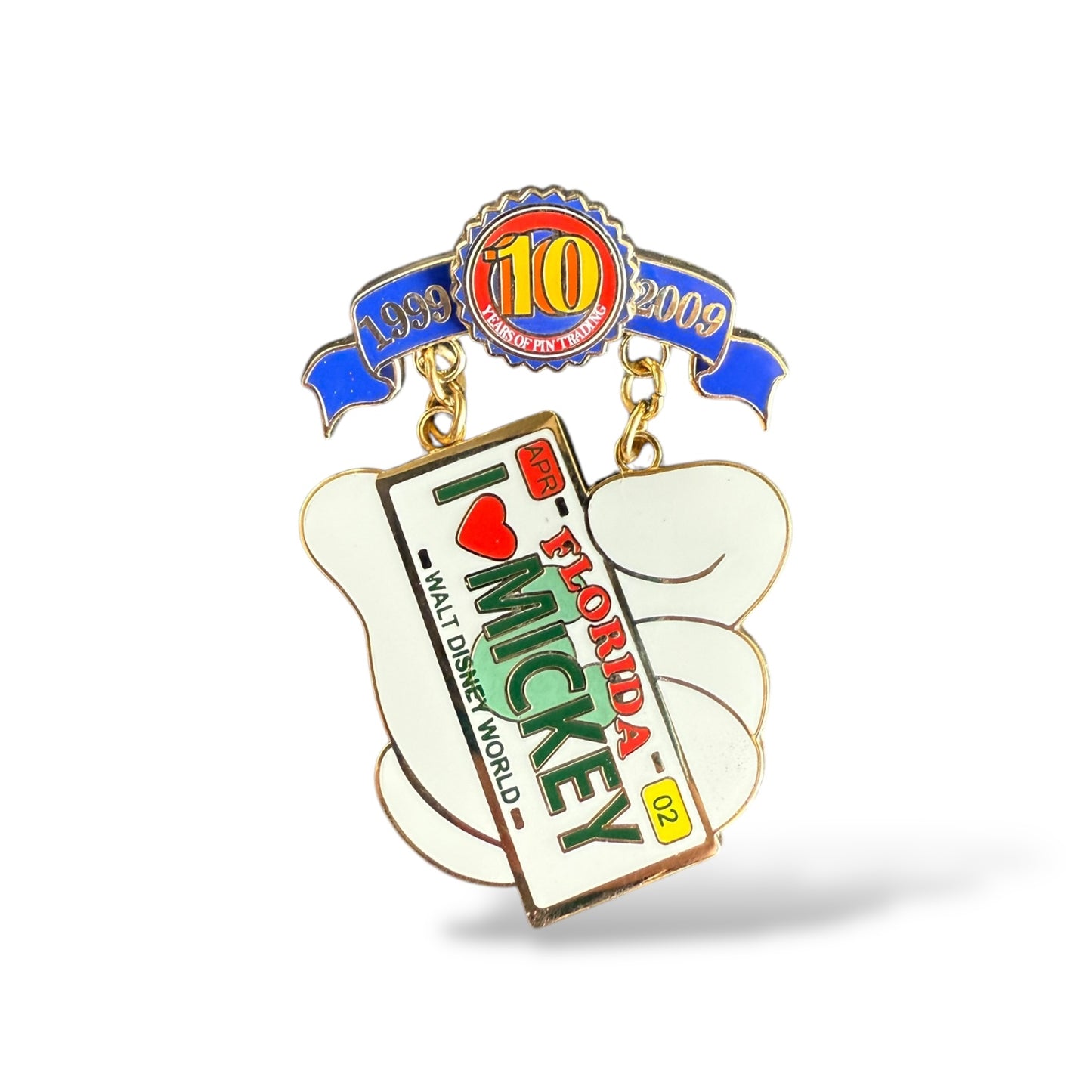 WDW Disney Pin Trading 10th Anniversary Cast Lanyard License Plate Pin