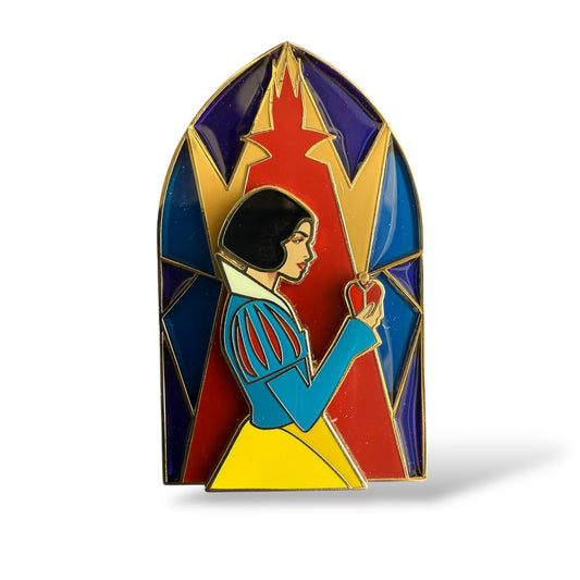 DSSH Snow White Profile on Stained Glass Snow White Pin