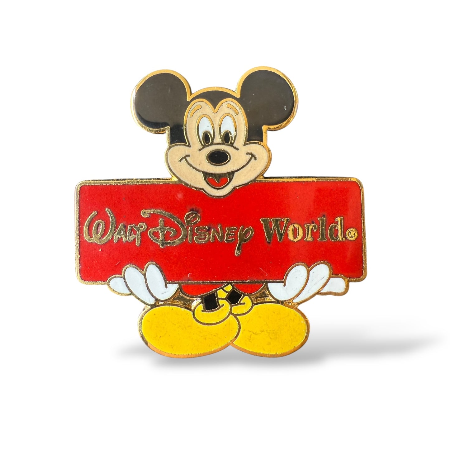 WDW Mickey Holding Red Sign Pin
