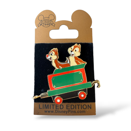 WDW Gold Card Character Train Chip n' Dale Coal Car Pin