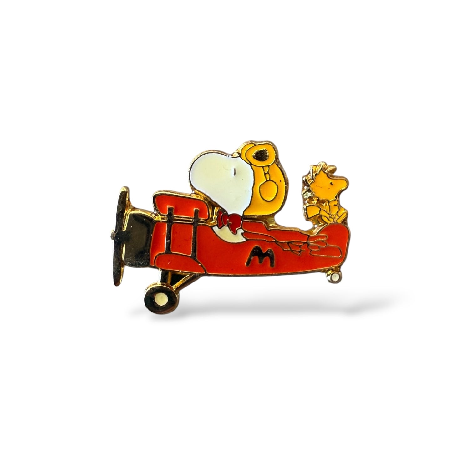 Peanuts Snoopy and Woodstock Red Plane Pin