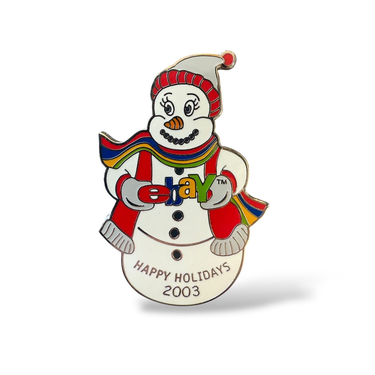 Happy Holidays 2003 eBay Snowman Pin