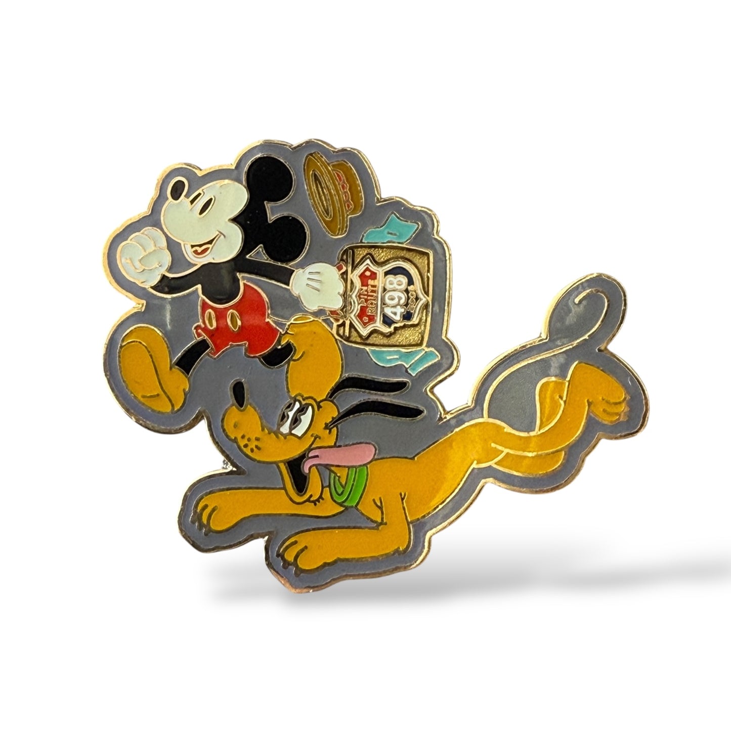 WDW Pin Route 498 Backpack Gift Mickey and Pluto Pin