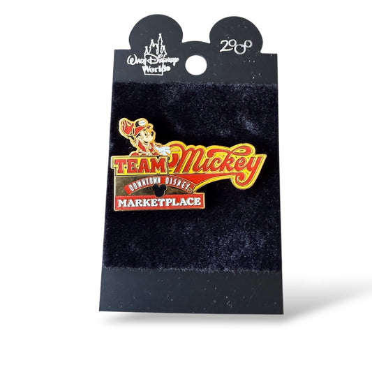 WDW Pluto's Pin Pursuit Downtown Disney Marketplace 26th Anniversary Team Mickey Baseball Pin