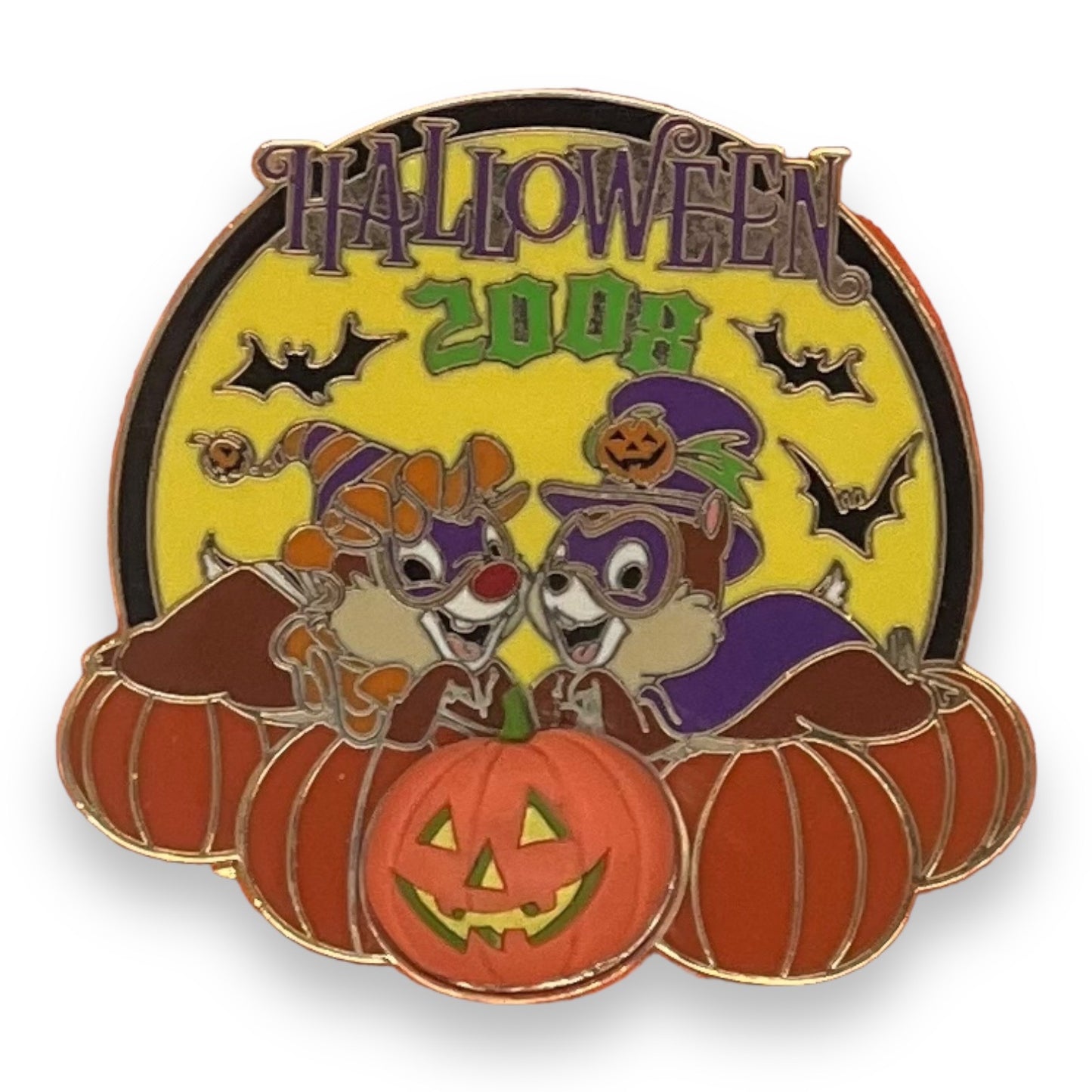 Disney Parks Halloween 2008 Pumpkins Chip and Dale Pin