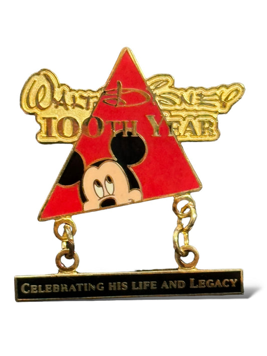 JDS Walt Disney 100th Year Mickey Mouse Dangle Pin