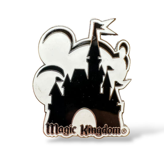 WDW Mickey and Cinderella Castle Magic Kingdom Black and White Pin