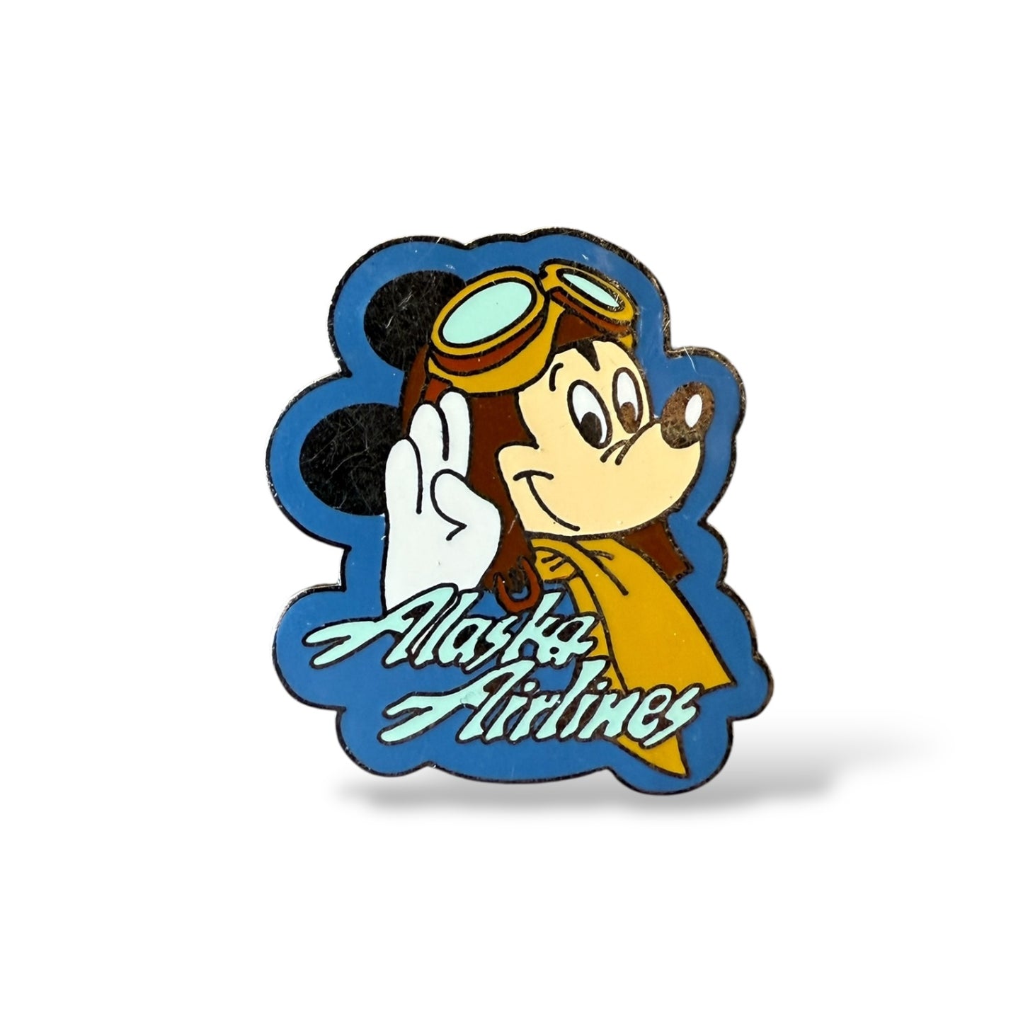 Alaska Airlines Mickey Aviator Head Fantasy Pin