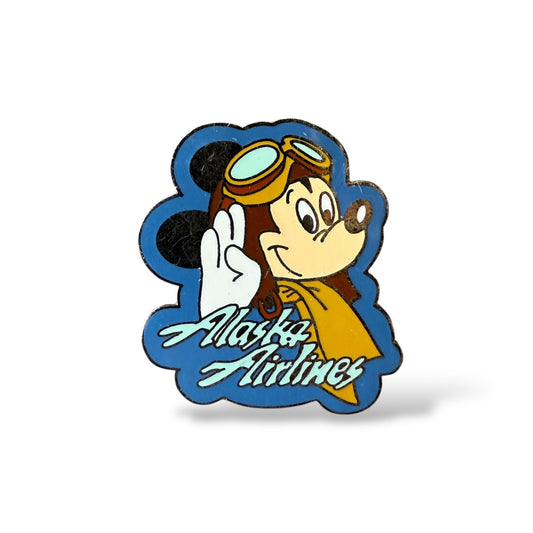 Alaska Airlines Mickey Aviator Head Fantasy Pin