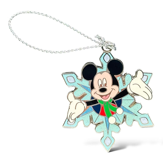 Disney Parks Snowflake Ornaments Mickey Mouse Pin