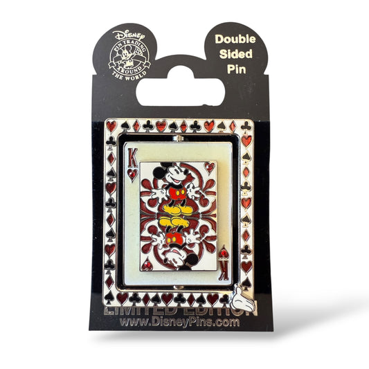 WDW White Glove Mickey and Minnie King and Queen of Hearts Playing Card Spinner Pin