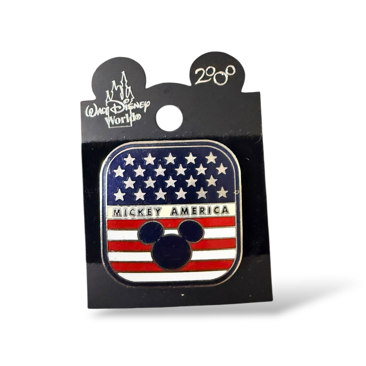 WDW Mickey Icon USA Flag America Pin