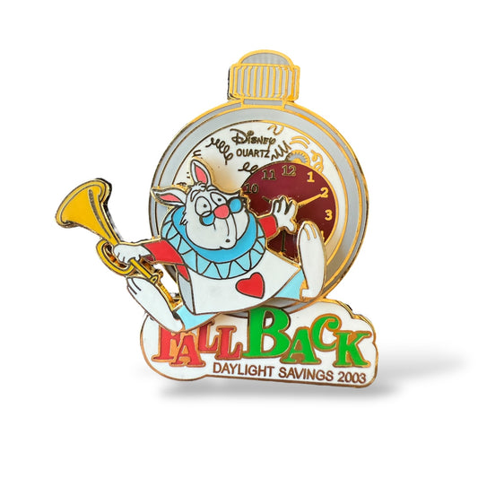 DLR Daylight Savings 2003 Fall Back White Rabbit Pin