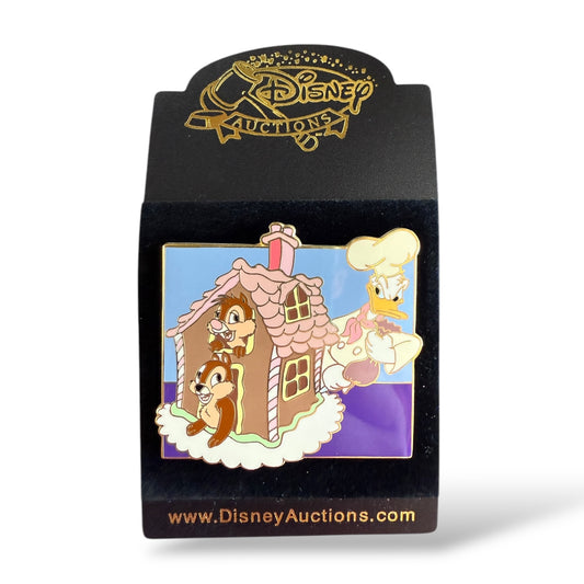 Disney Auctions Donald Duck, Chip and Dale Gingerbread House Pin