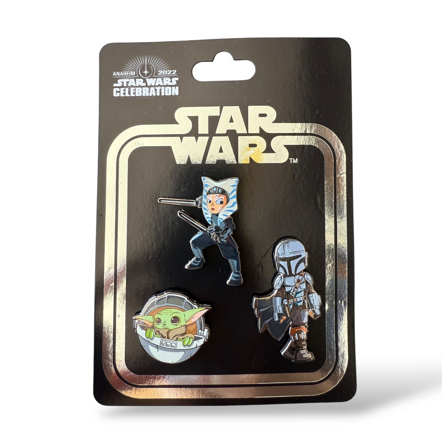 Disney Parks Star Wars Celebration 2022 Ahsoka Tano, Grogu, and Mandalorian Pin Set