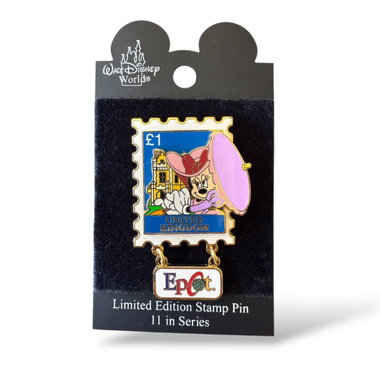 WDW EPCOT Stamp Minnie United Kingdom Pin