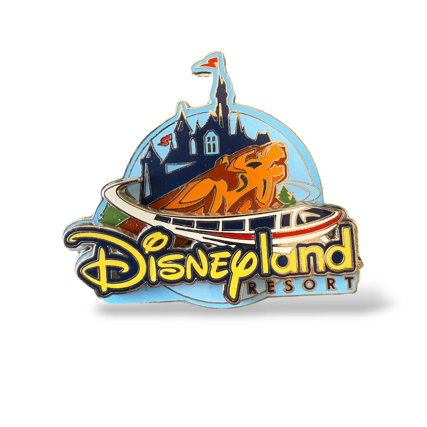 DLR Disneyland Resort Blue 3D Logo Pin