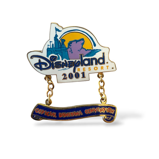 Disney Parks Official Disneyana Convention DLR 2001 Logo Dangle Pin