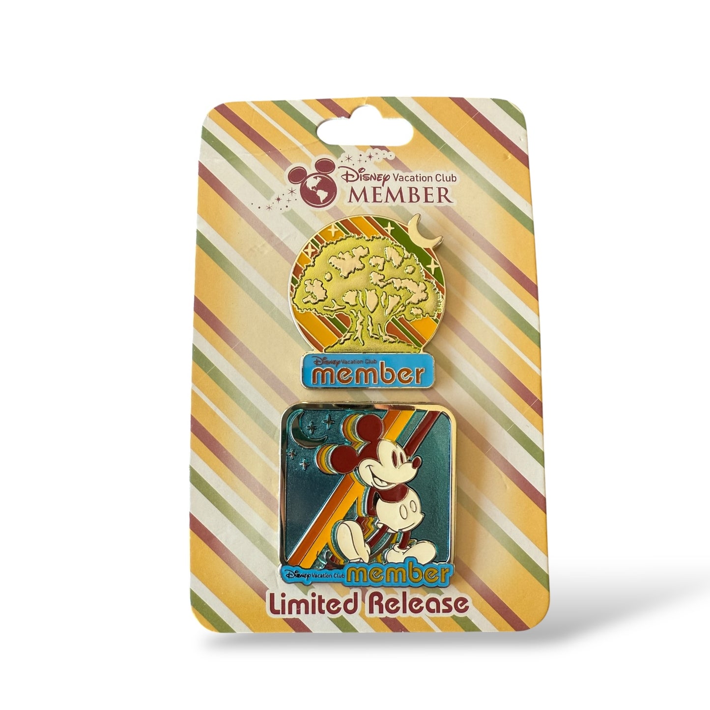 DVC Member Retro Mickey and Animal Kingdom Tree of Life Pin Set