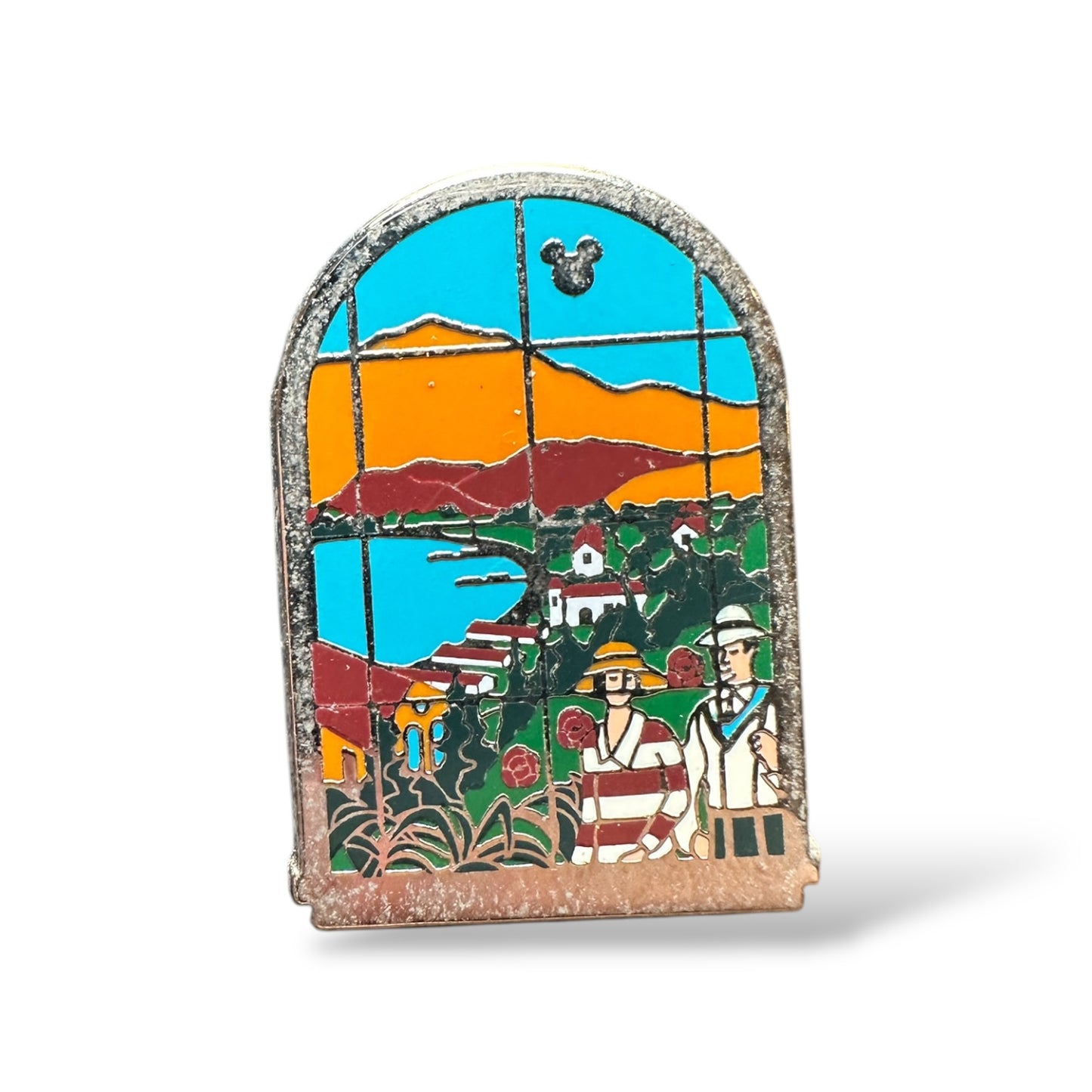 Cast Lanyard Disney California Adventure Tile Murals Couple and Housing Community Hidden Mickey Pin