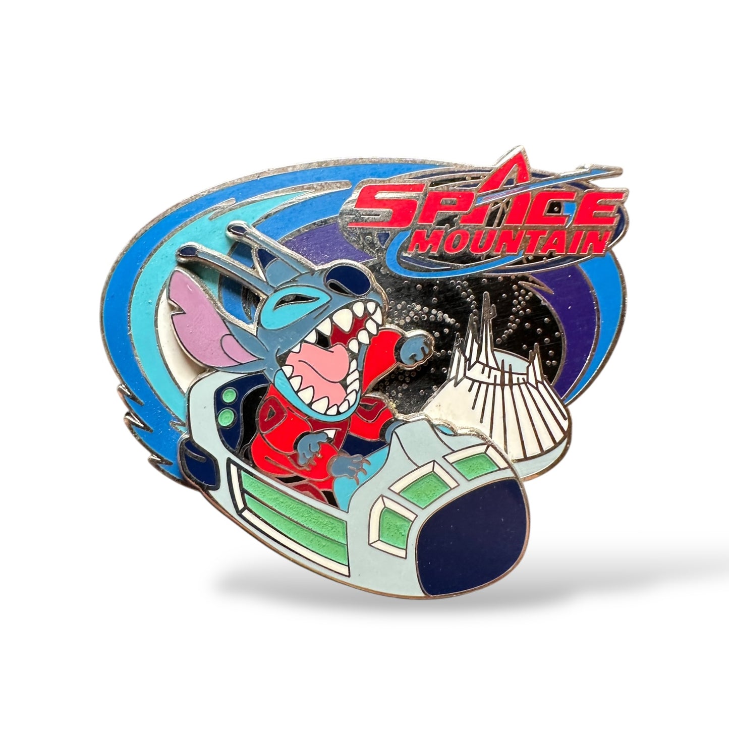 DLR Mickey's Pin Odyssey Stitch on Space Mountain Slider Pin