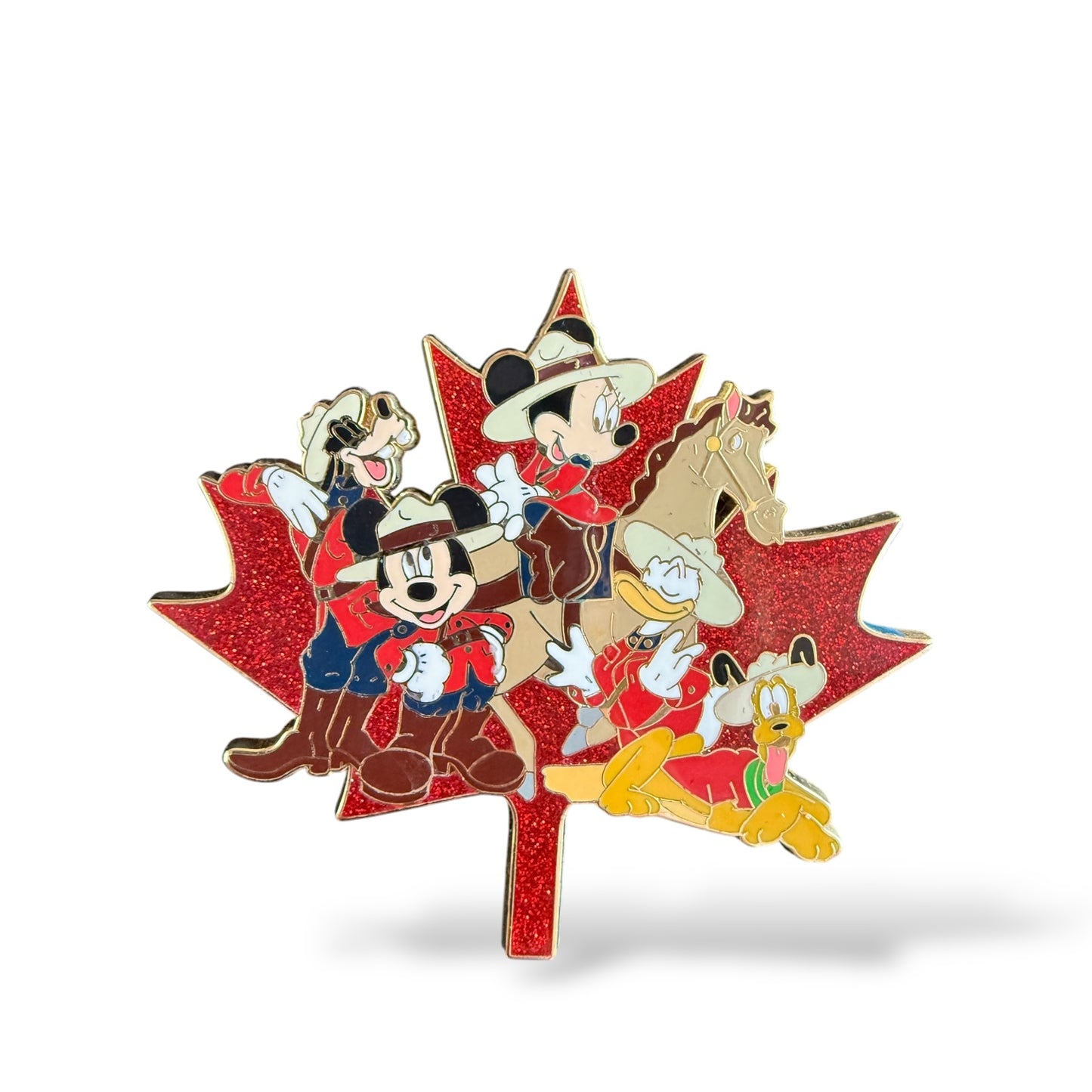 Disney Shopping Mickey, Minnie, Donald, Pluto and Goofy Mounted Police Canada Day Jumbo Pin
