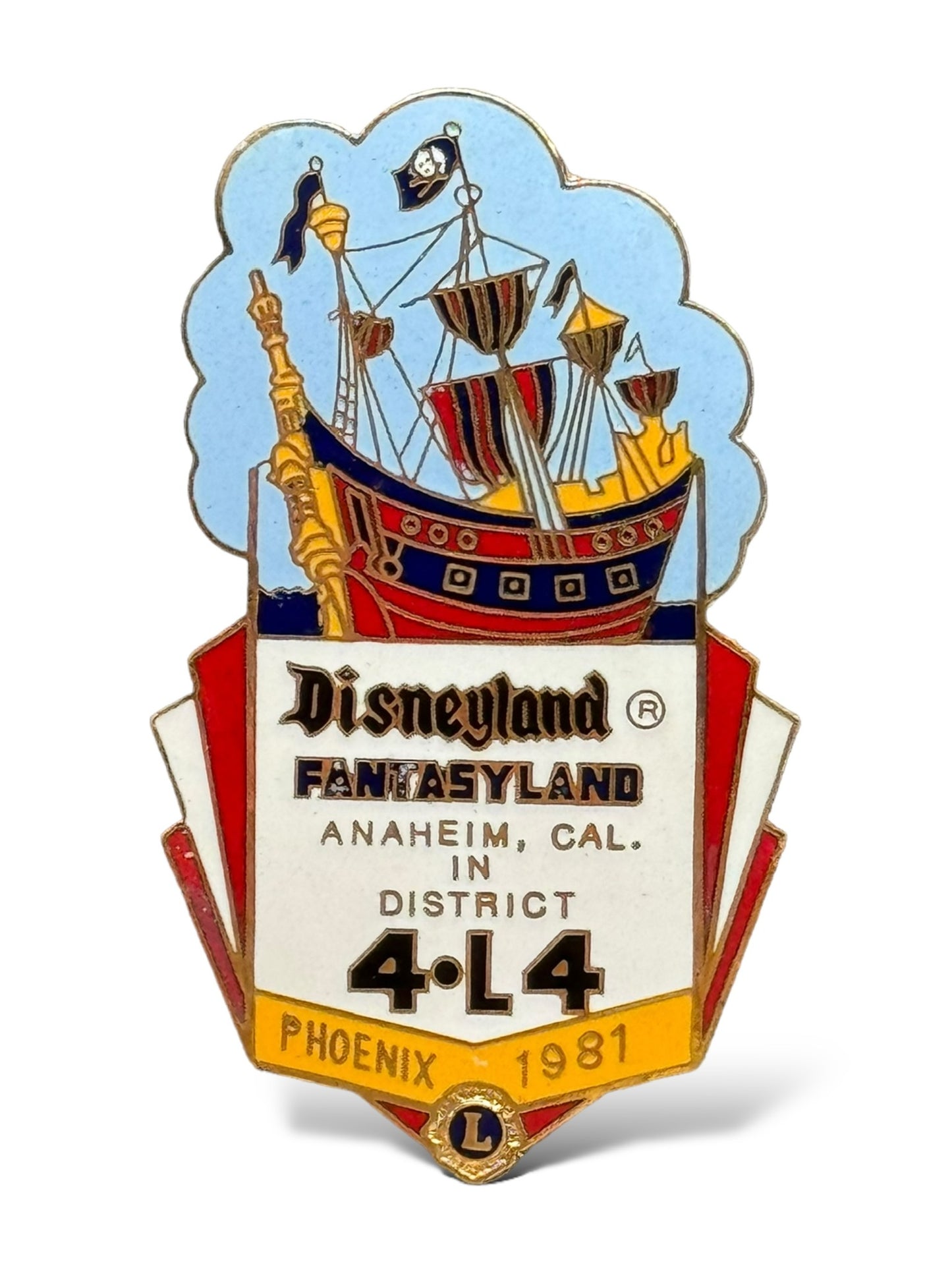 DLR Lions Club Phoenix, Arizona Pirate Ship 1981 Pin