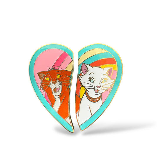 Disney Parks Duchess and O'Malley Heart 2 Pin Set