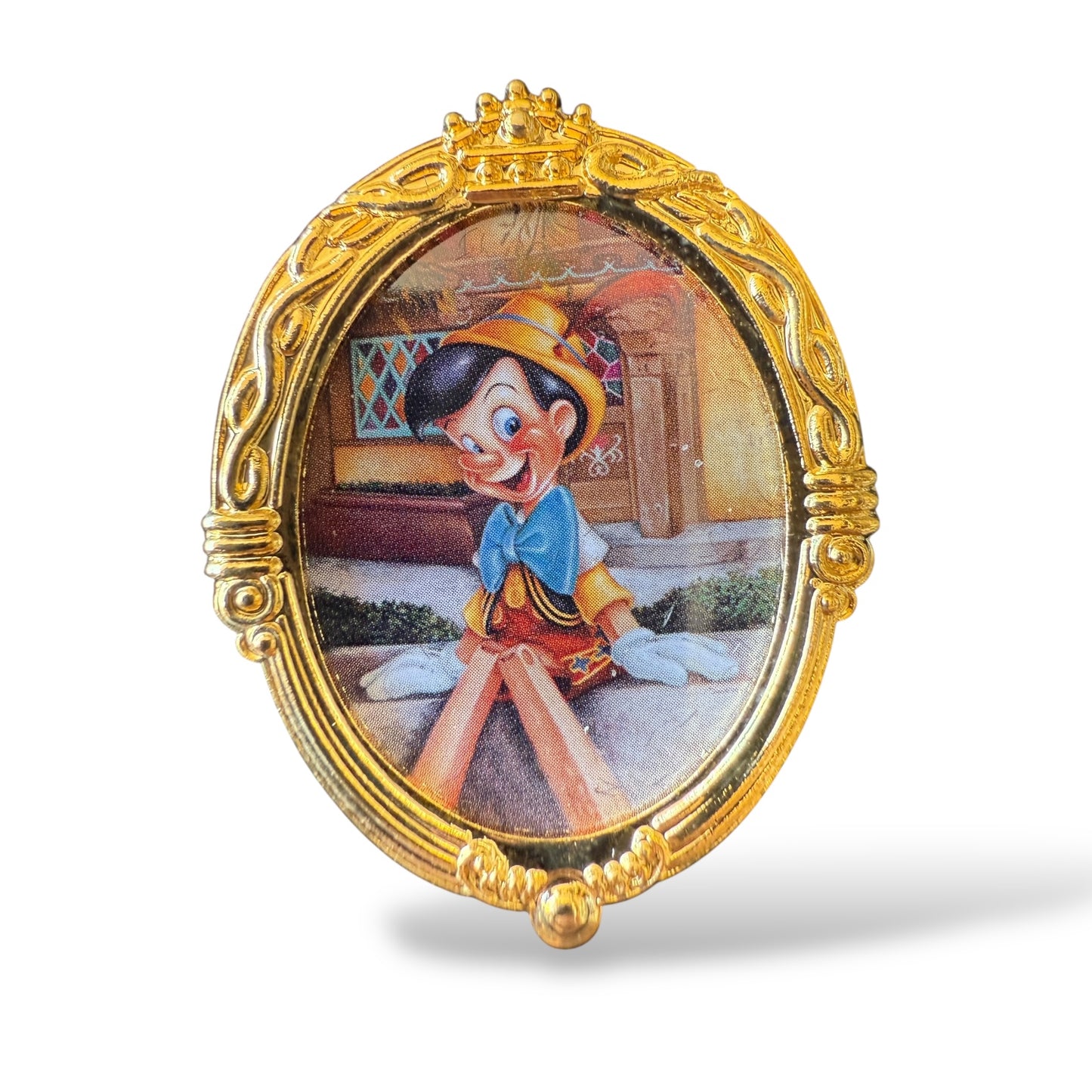 DLR Character of the Month Gold Frame Pinocchio Pin