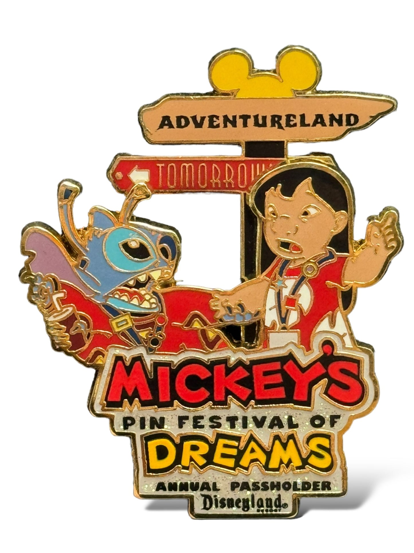 DLR Mickey's Pin Festival of Dreams Passholder Exclusive Lilo and Stitch Pin