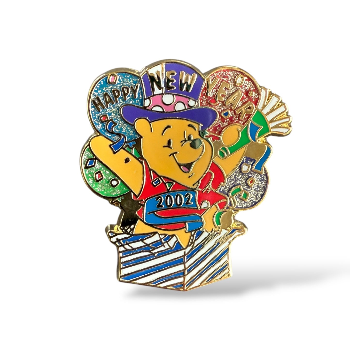 Disney Store 12 Months of Magic Winnie The Pooh Happy New Year 2002 Pin