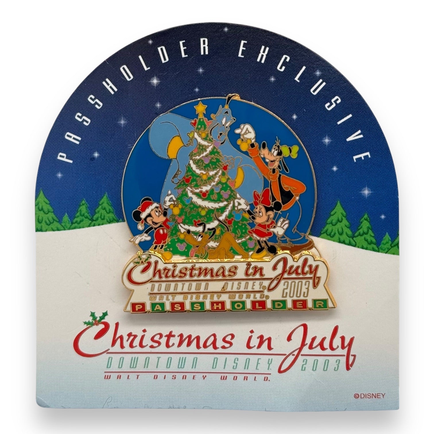WDW Christmas in July 2003 Annual Passholder Goofy, Mickey, Minnie, Pl