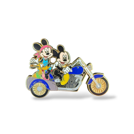 Disney Shopping Mickey, Minnie and Pluto Motorcycle Pin