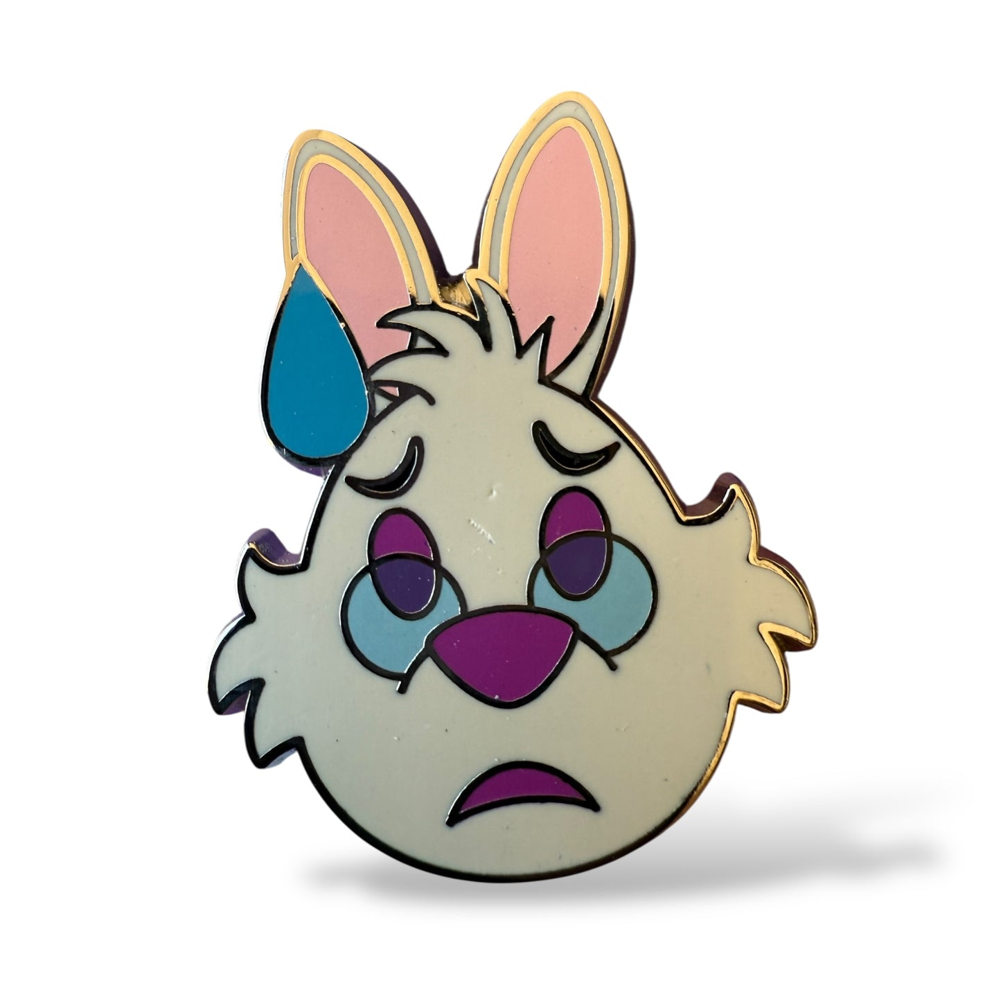 Disney Parks Emoji Blitz White Rabbit Nervous Pin