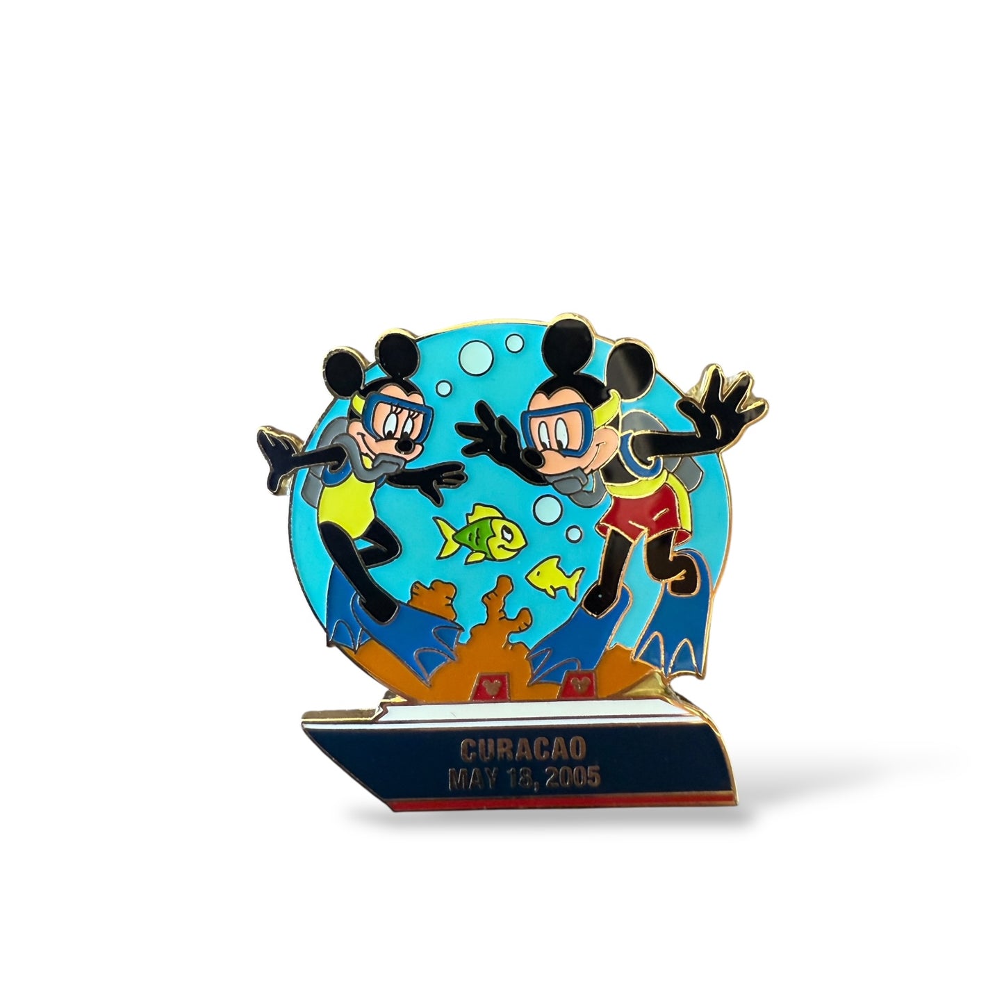 DCL May 18, 2005 Curacao Mickey & Minnie Scuba Diving Pin