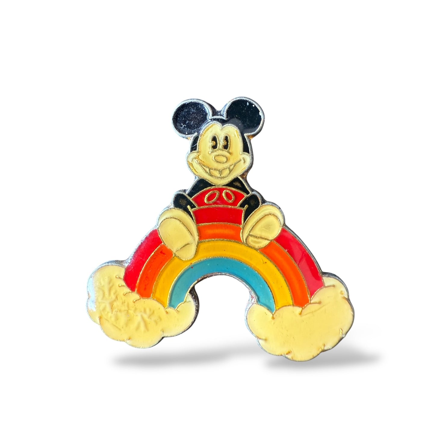 Disney Parks Mickey Sitting On a Rainbow Pin