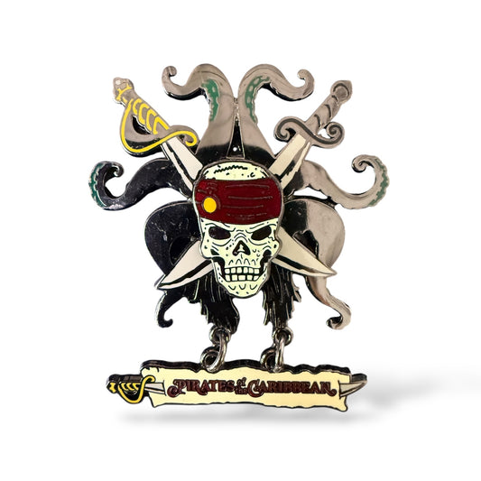 Disney Parks Pirates of the Caribbean Skull, Crossed Swords, and Tentacles Dangle Pin