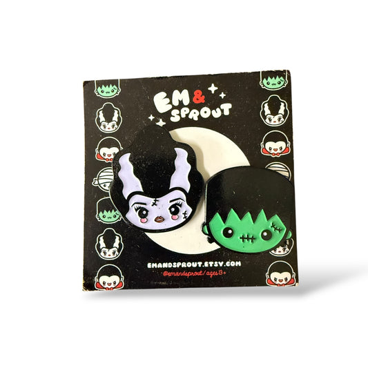Em & Sprout Frankenstein and Bride 2 Pin Set
