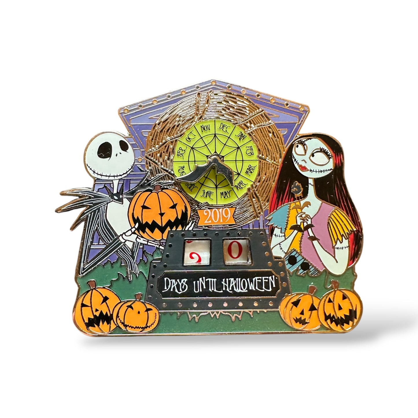 Disney Parks Halloween Countdown 2019 Jack and Sally Pin