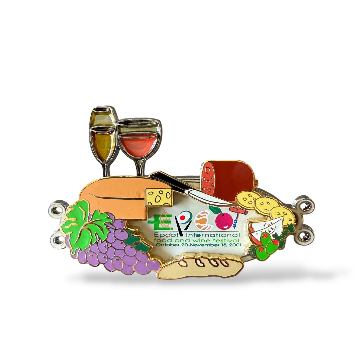 WDW Epcot International Food and Wine Festival 2001 Platter Pin