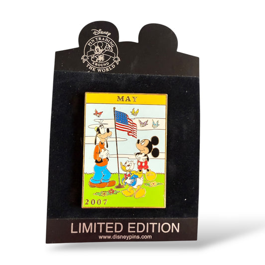 Disney Shopping Calendar 2007 May Mickey, Donald and Goofy Memorial Day Pin