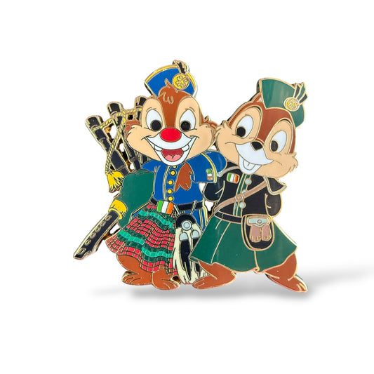 Disney Shopping St. Patrick's Day Chip and Dale Bagpipes Pin