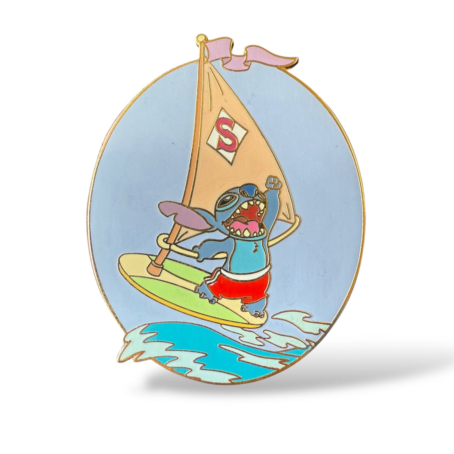 Disney Auctions Stitch on Sailboard Pin