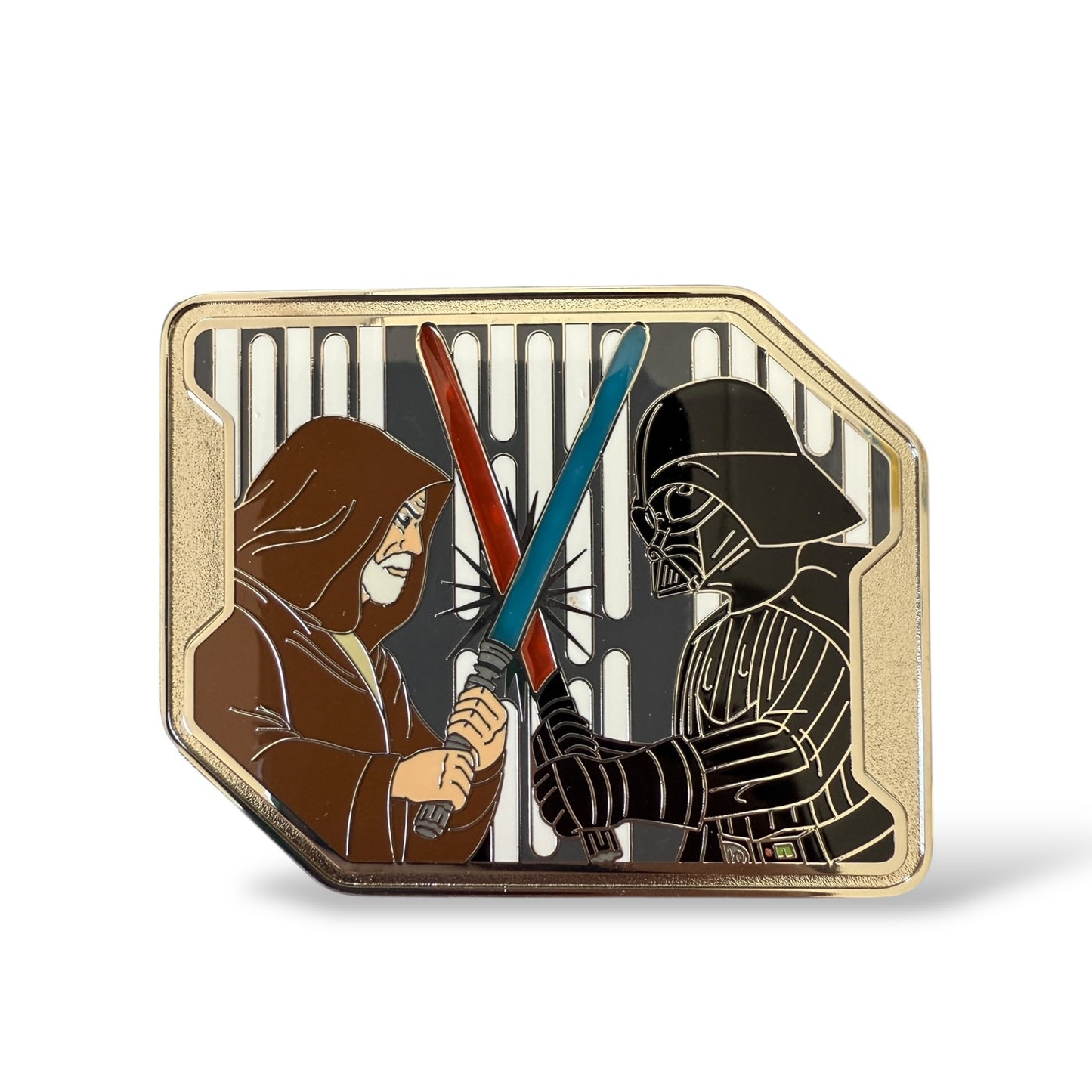 Disney Store Obi-Wan Kenobi and Darth Vader Lightsaber Duel Light-Up Jumbo Pin