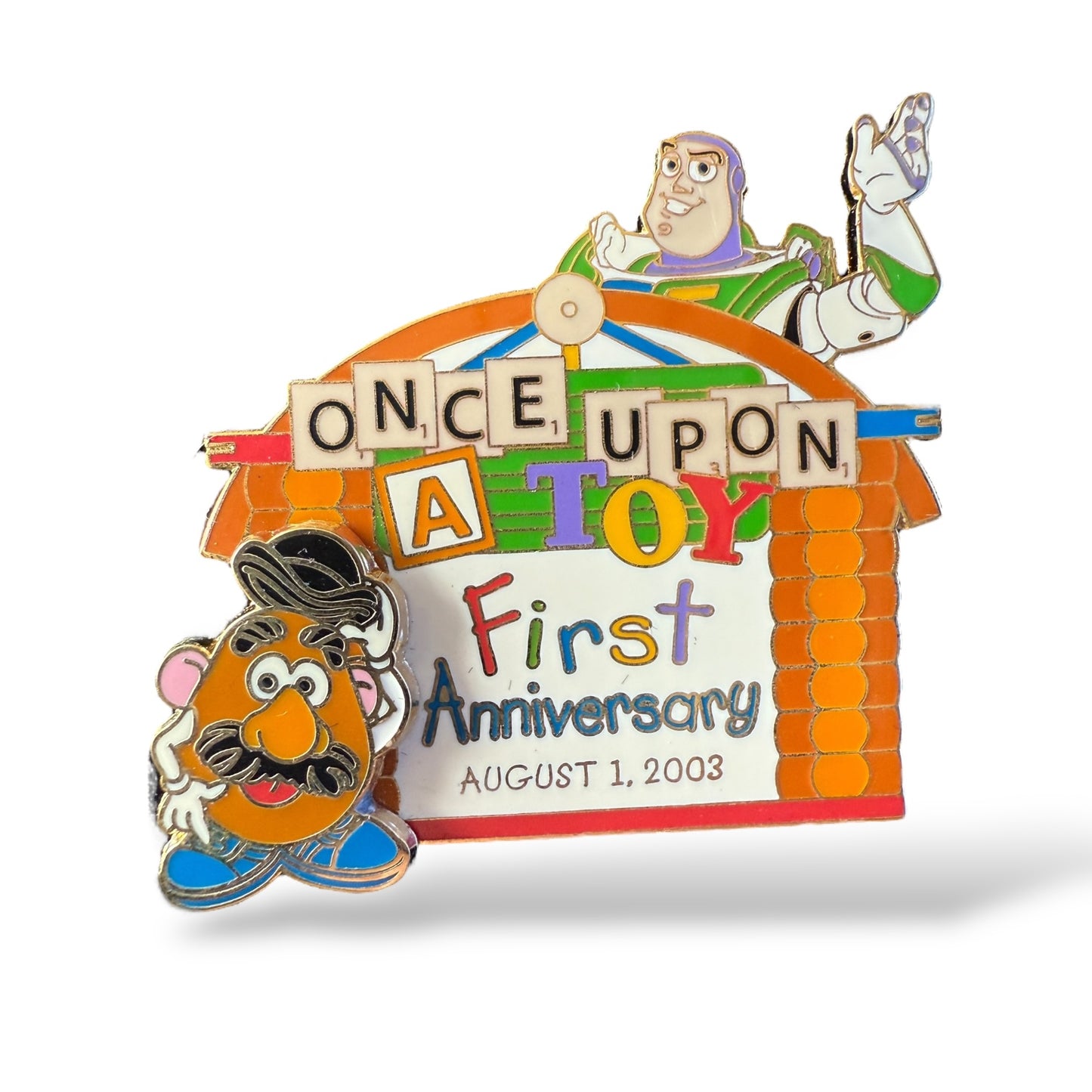 WDW Once Upon a Toy 1st Anniversary Buzz & Mr Potato Head Pin