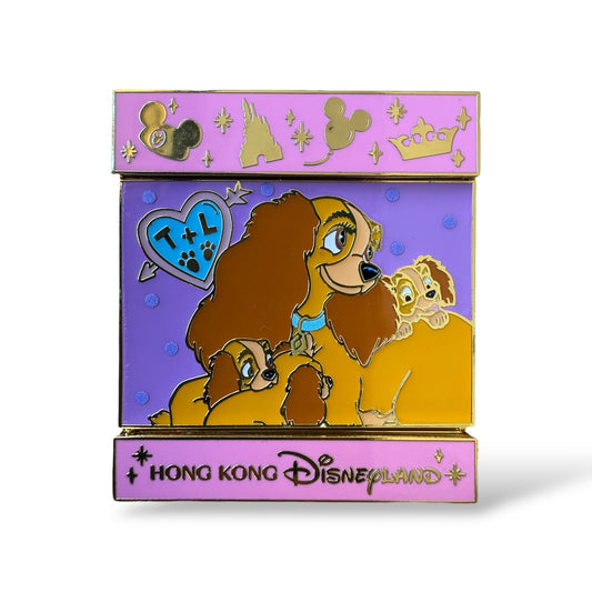 HKDL Flipping Slide Lady and The Tramp Pin