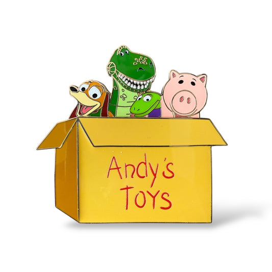 DLRP Toy Story 30 Years and Beyond Rex, Hamm, Slinky Dog, and Snake in Andy's Toy Box Slider Pin