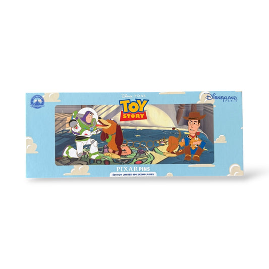 DLRP Toy Story 30 Years and Beyond Slinky Dog, Buzz, and Woody Boxed Chain Jumbo Pin